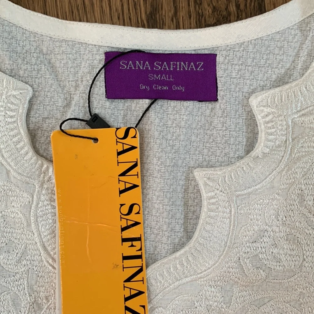 NWT Cream Sana Safinaz embroidered kaftan size small - Picture 4 of 4